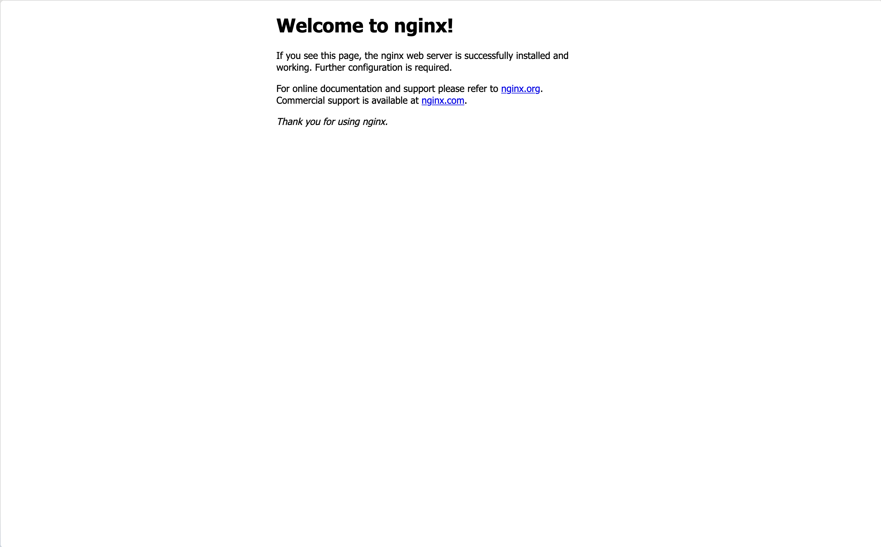 nginx homepage